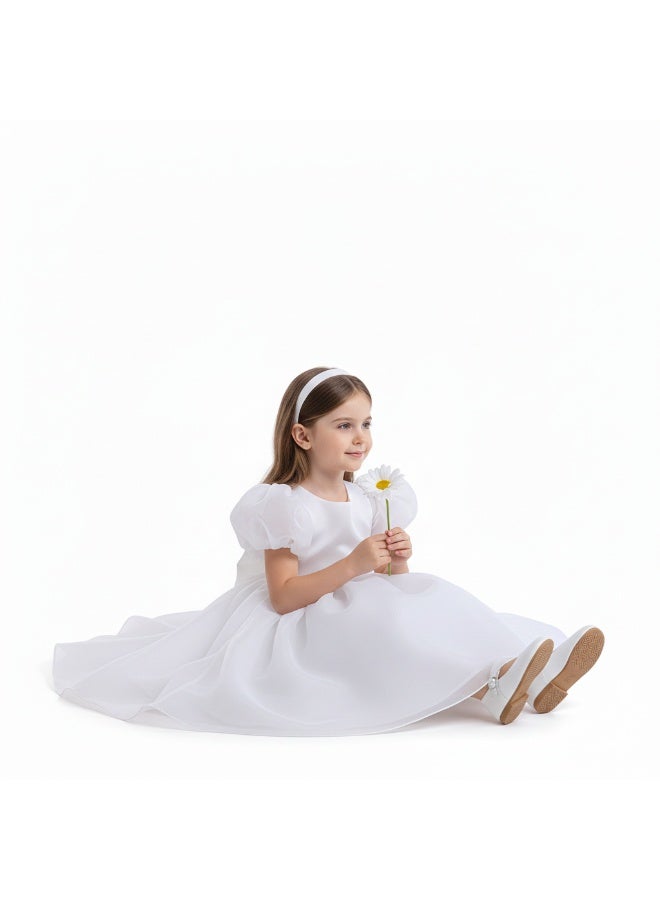 D'Daniela Tulip Party Dress-White - Image 4